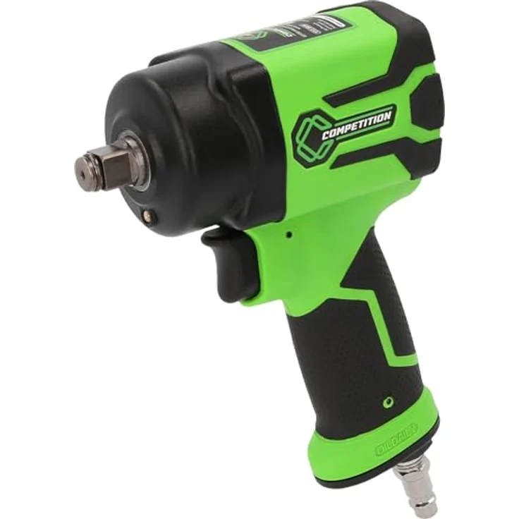 KS Tools 512.0030 COMPETITION 1/2" Mini-Hochleistungs-Druckluft-Schlagschrauber, 1.390 Nm, mit Soft-Grip-Handgriff und 3-fach Drehmomentvorwahl – Bild 1