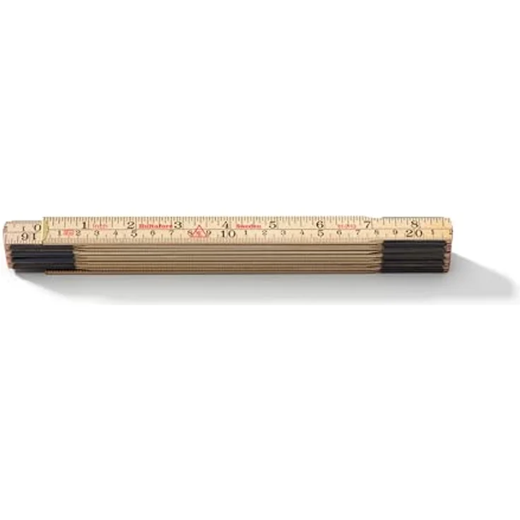 Hultafors Zollstock 2m aus Glasbirke mit Zoll- & CM-Einteilung, Made in Sweden, langlebiger Holz Gliedermassstab mit Zentimeter- & Inchskala, Gelenken aus Schwedenstahl – Bild 1