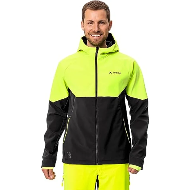 VAUDE Fahrradjacke Herren Softshell-Fahrradjacke QIMSA, wind- und wasserdicht, reflektierende Designelemente, grau – Bild 3