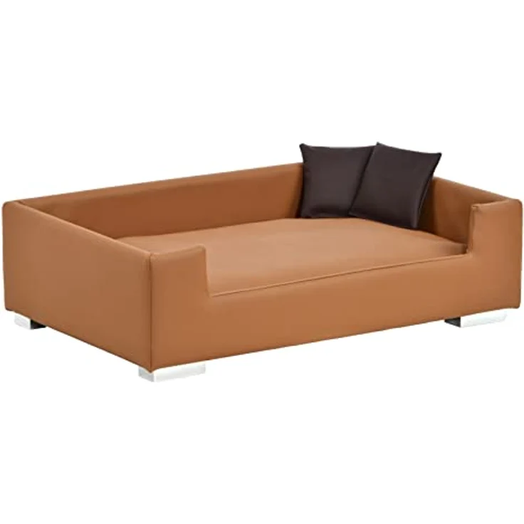 Rohrschneider® Hundesofa Candy | Hundebett Couch für ultimativen Komfort | Hunde Kissen mit Rand ideal als Hunde Reisebett | Hundkorb und Hundebett kleine Hunde (Nougat) – Bild 3
