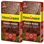 Floragard Mulch Pinienrinde 15-25 mm, dekorativer Bodenbelag, 2x60 L, naturbelassen, unterdrückt Unkrautwuchs, für mediterranes Flair, 120 L