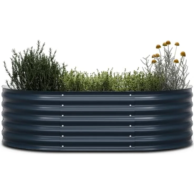 blumfeldt Hohes Garten-Hochbeet aus verzinktem Stahl, 150x60x43 cm (BxHxL) - rost- & frostgeschützt für langlebige Nutzung - leichte Montage - perfekte LöSung für Komfortables Gärtnern
