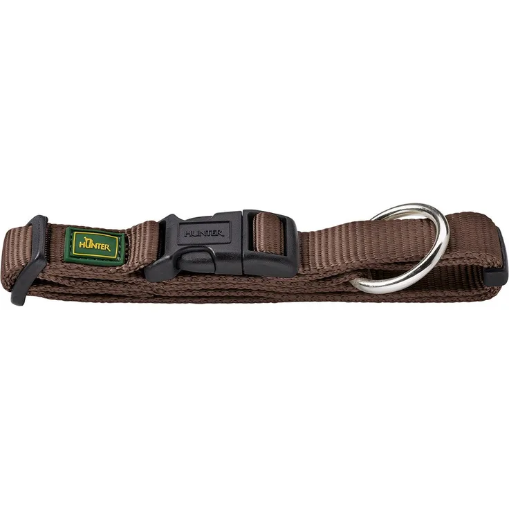 Hunter Tierbedarf Hunde-Halsband Vario-Plus braun, Nylon mit Zugentlastung