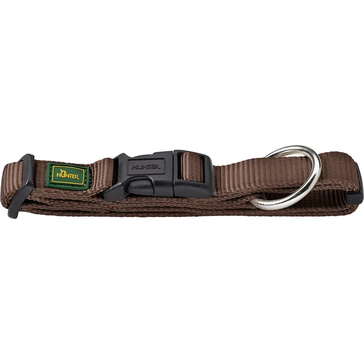 Hunter Tierbedarf Hunde-Halsband Vario-Plus braun, Nylon mit Zugentlastung