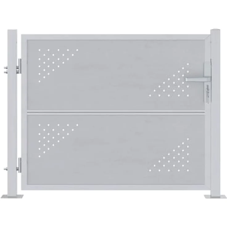 vidaXL Gartentor mit Schloss, Silber, 85 x 70 cm, wetterbeständiger Edelstahl, modernes Design, rostfrei – Bild 1