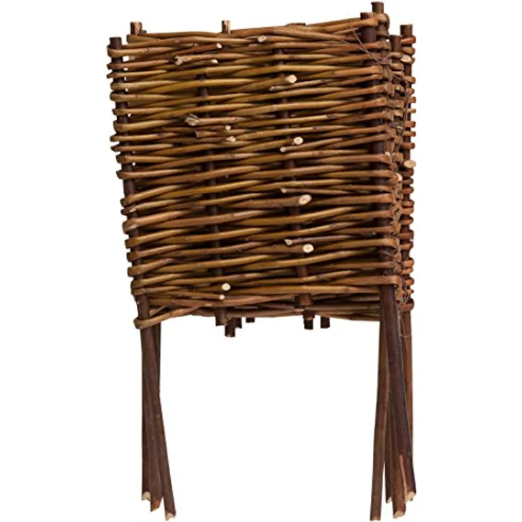 Windhager Beeteinfassung Beetumrandung Steckzaun Weidezaun Palisade Weide, 5-teilig, 100 x 20/35 cm, braun, 06458 – Bild 3