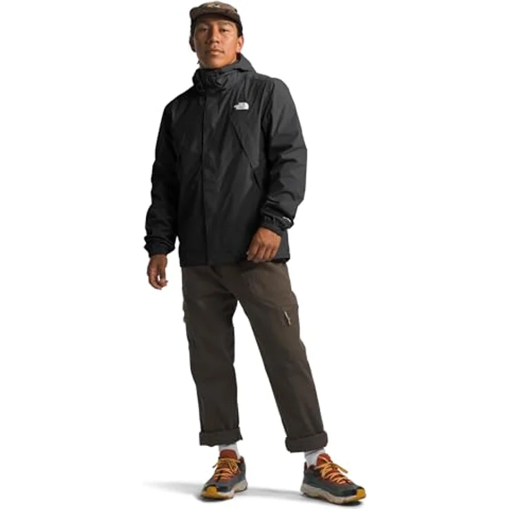 The North Face Funktionsjacke Antora Jacke für Herren mit Logoschriftzug, atmungsaktiv und winddicht, Schwarz – Bild 6