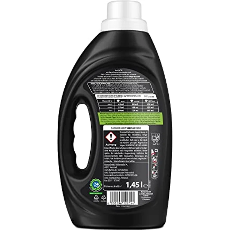 Burti Noir Schwarzwaschmittel 1.275 l, 6er Pack (6 x 17 Waschladungen) - Für Dunkles und Schwarzes, mit black-control-system – Bild 2