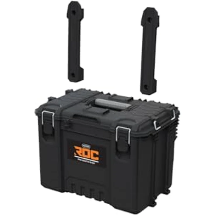 Keter XL-Werkzeugkasten ROC PRO GEAR 2.0, robuster Werkzeugkoffer aus Technopolymer mit klappbarem Deckel und integriertem Fach für kleinere Werkzeuge – Bild 5