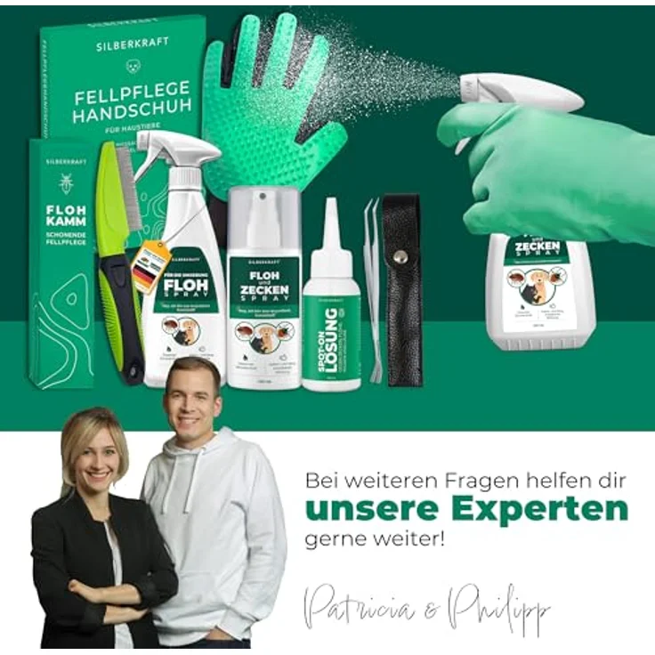 Silberkraft Floh- & Zeckenspray für Hunde und Katzen, 250 ml, mit Zitronen-Eukalyptus-Öl, effektives Repellent – Bild 8