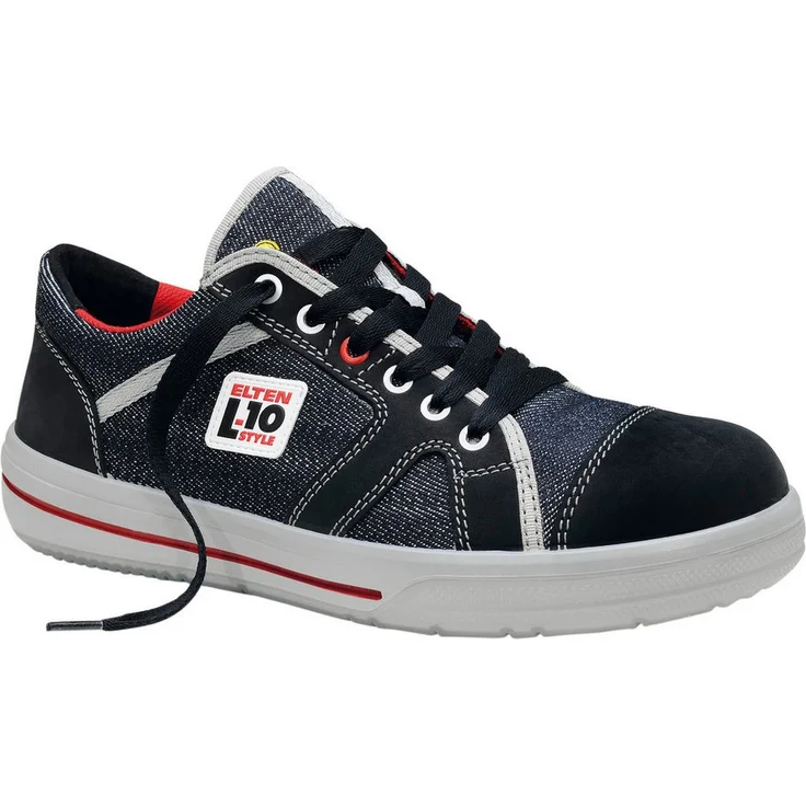 ELTEN ESD-Sicherheitsschuh Sensation Low Sicherheitsschuh, S2 SRC, Jeans-Optik/Nubukleder, schwarz – Bild 1