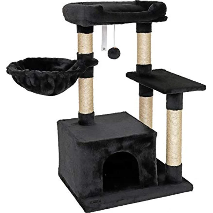 lionto Kratzbaum Kletterbaum Katzenkratzbaum Katzenbaum Höhe 85 cm, schwarz – Bild 1