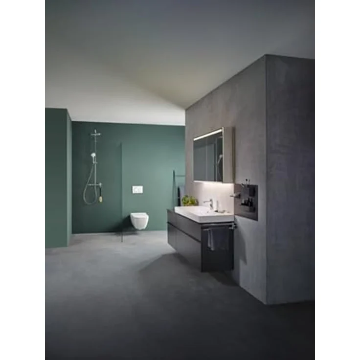 Geberit Smyle Square Waschtisch 500253, 120x48cm, mit Zwei Hahnlöchern, mit Überlauf, Farbe: Weiß, mit KeraTect - 500.253.01.8 – Bild 3