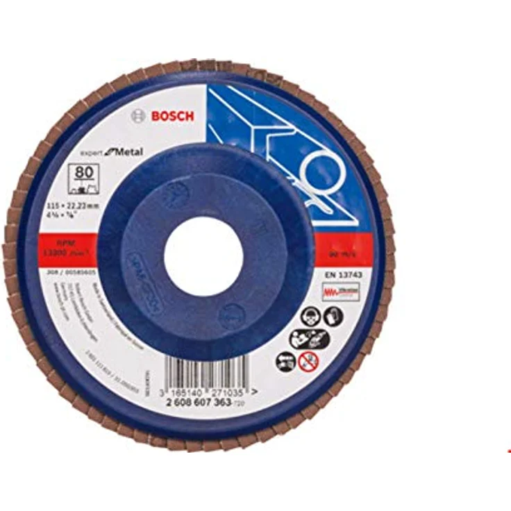 Bosch Professional Fächerschleifscheibe (für Winkelschleifer verschiedene Materialien, Ø 115 mm, Körnung 80) – Bild 2