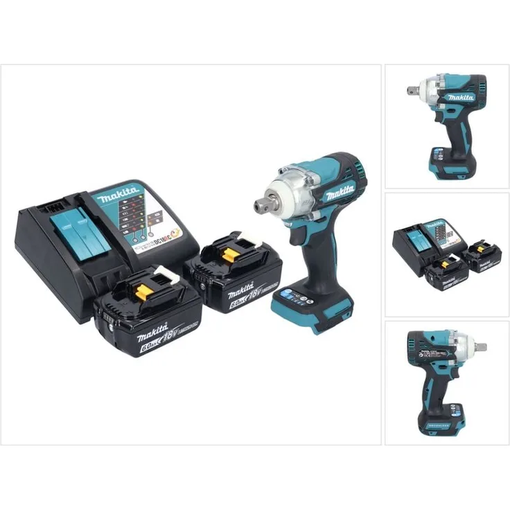 Makita DTW 301 RG Akku Schlagschrauber, 18 V, 330 Nm, 1/2" Brushless, inkl. 2x 6,0 Ah Akku und Ladegerät