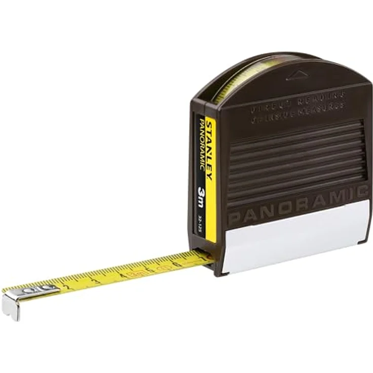 Stanley Bandmass Panoramic (mit Sichtfenster, 3 m Länge, 12,7 mm Massbreite, Kunststoffgehäuse, ohne Feststeller) 0-32-125 – Bild 2