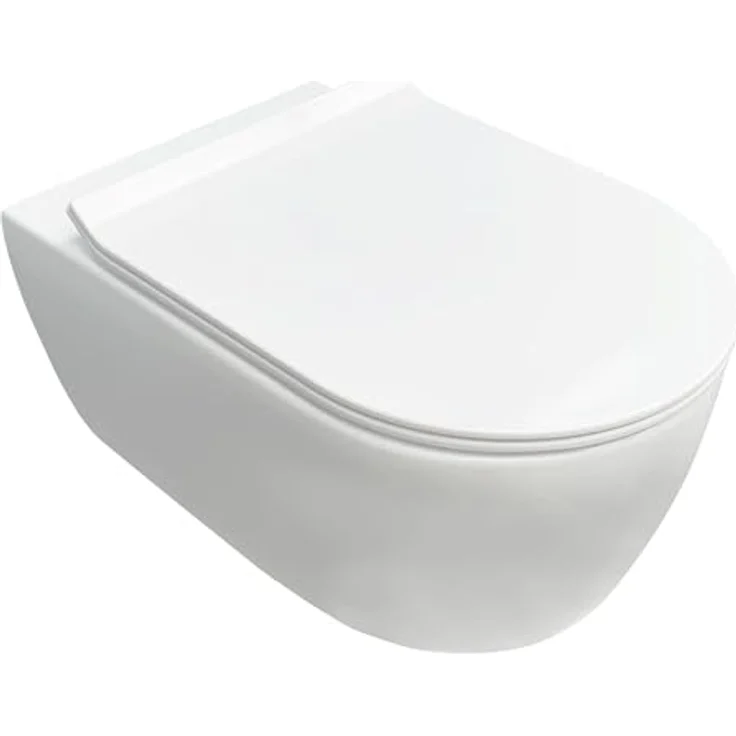 NEG Hänge-WC Uno11RL-Slimline spülrandlos & spritzfrei Nano-Versiegelung Extra flacher Design Duroplast Soft-Close-Deckel abnehmbar Quick-Release Quick-Fix Montage-System – Bild 1