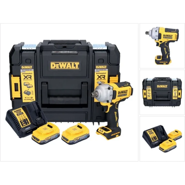 DeWalt DCF 892 E2T Akku Schlagschrauber, 18 V, 813 Nm, 1/2" Brushless, mit 2x 1,7 Ah Akku, Ladegerät und TSTAK