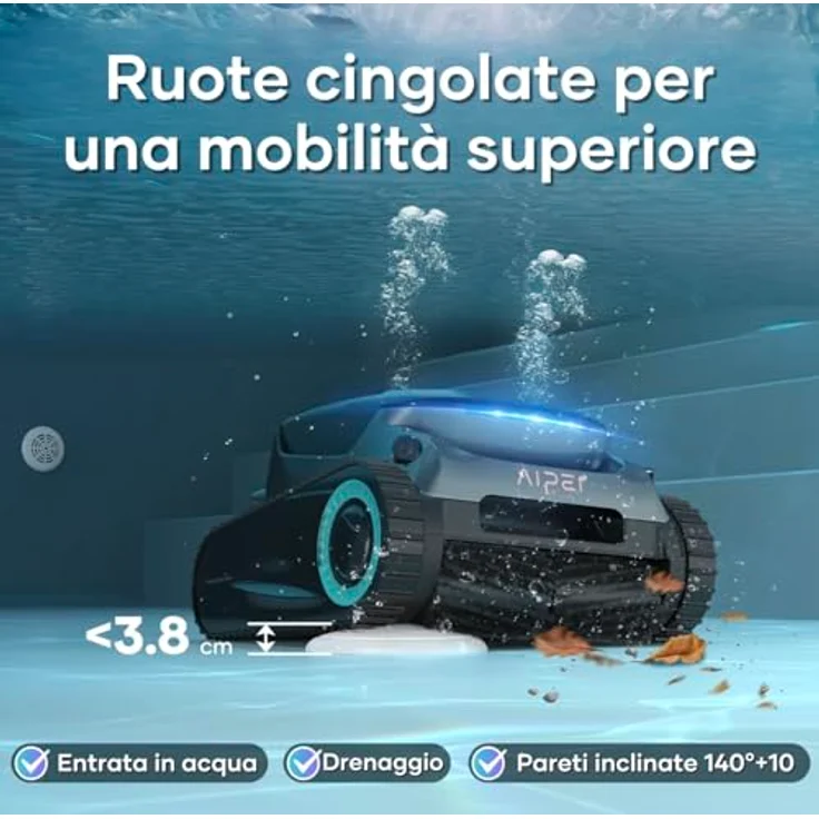 Aiper Scuba S1 Pro 2025, Kabelloser Poolroboter mit App-Steuerung, Feinfilter, 5 Reinigungsmodi und bürstenlosen Quad-Motoren – Bild 4