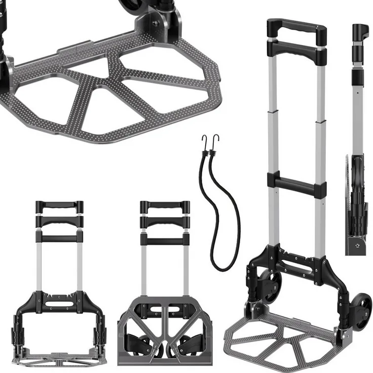 TroniTechnik Sackkarre Transportkarre Handkarre Handwagen, klappbar bis 80kg Tragfähigkeit, mit rutschfester Transportfläche und Tragegriff, faltbar - Preisvergleich