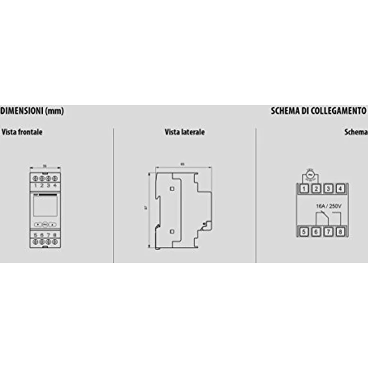 VEMER VE512000 Simply D Digitale Zeitschaltuhr mit Täglicher Programmierung, DIN-Schienenmontage, hellgrau – Bild 2