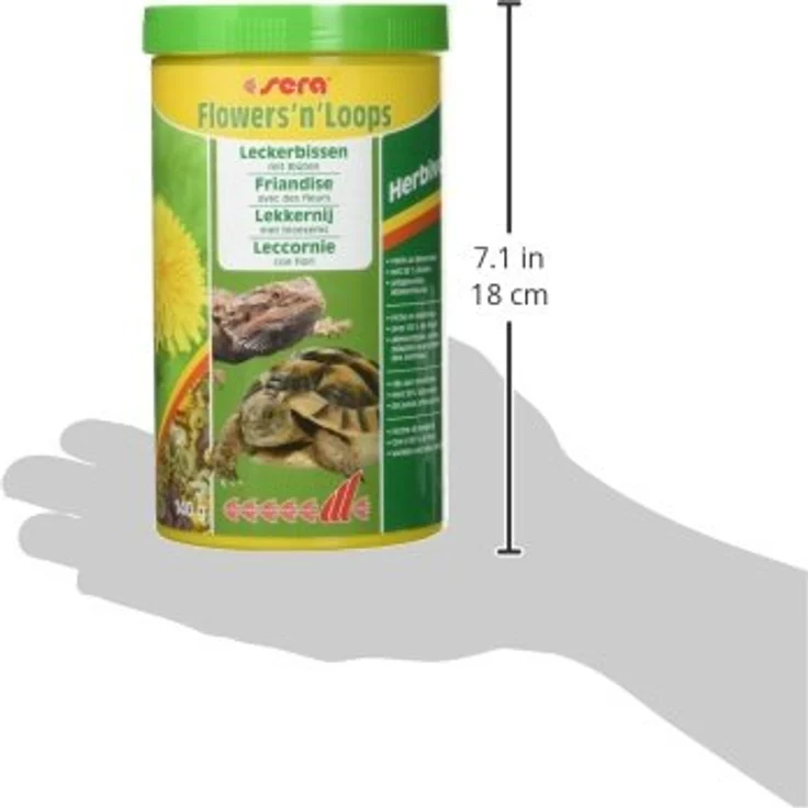 sera Flowers and Loops Nature 1000 ml (140 g) - Vegetarisches Landschildkrötenfutter mit 50% Blumenanteil und Mineralstoffverhältnis von 2:1 – Bild 2