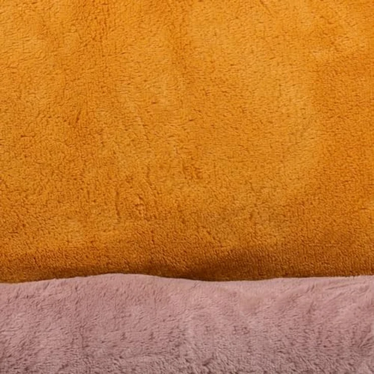 Flamingo Korb für Welpe Oddi Rechteck Ocker 60x50x20cm - Abnehmbarer Bezug mit Reißverschluss - Waschbar - Rutschfester Boden – Bild 2