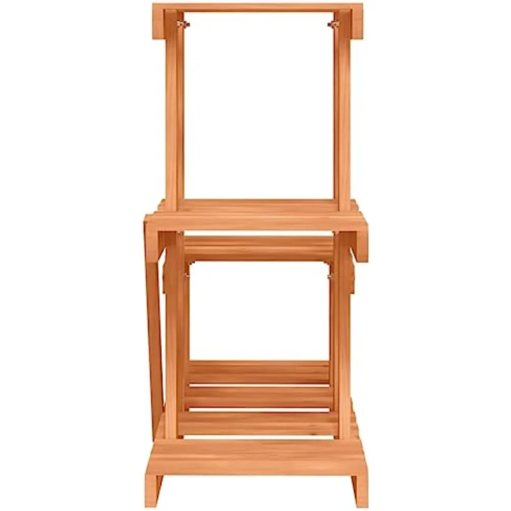 vidaXL Blumenständer, Pflanzständer 58x25x51 cm Massivholz Tanne, Retro-Stil Eleganz, Wandhalterung enthalten – Bild 6