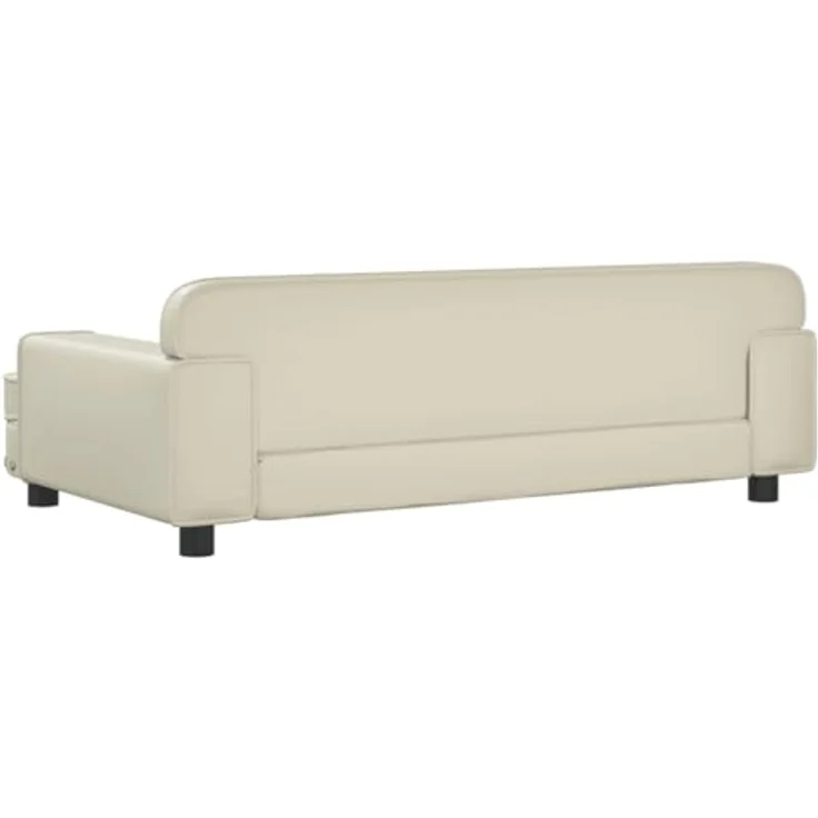 vidaXL Hundebett Creme 90x53x30 cm Kunstleder – Bild 5