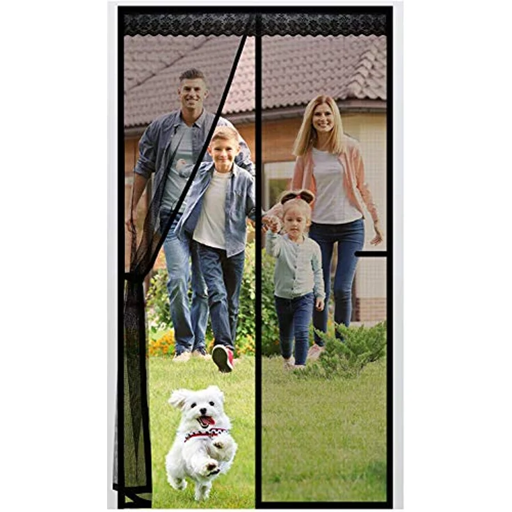 EXTSUD Fiberglas Magnet Fliegengitter Tür, 110x220cm Magnetvorhang Insektenschutz Balkontür,2021 neue Langlebiger,Kratzfest,Stärkere Magneten Fliegenvorhang für Balkontür, Kellertür und Terrassentür – Bild 1