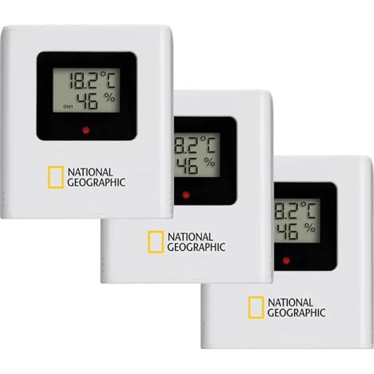 National Geographic 9070710 Wetterstation, VA Farb-Wetterstation mit 4 Messbereichen, Funk mit Außensensor, schwarz – Bild 4