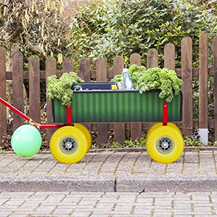 4 x Sackkarrenrad, pannensichere Vollgummireifen, 3.00-4 Zoll, 20mm Achse, bis 80 kg, 260 x 85 mm, Ersatzrad, gelb-grau – Bild 2