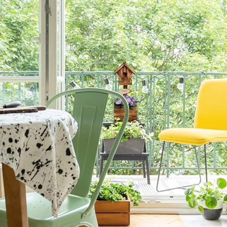 Relaxdays Deko Vogelhaus mit Blumentopf, Tannenholz, rustikales Design, HxBxT: 41 x 15 x 15 cm, Dekohäuschen, Natur – Bild 5