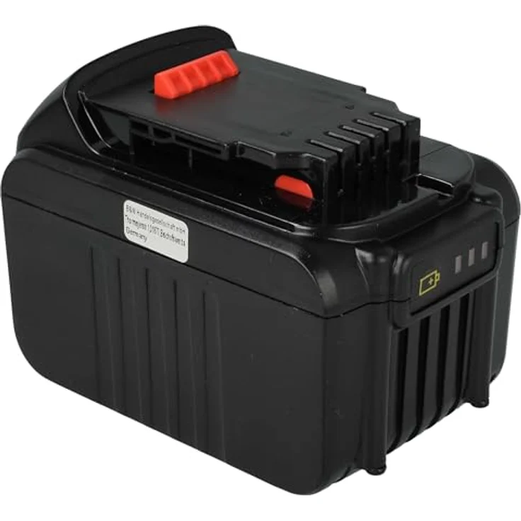 vhbw EXTENSILO Akku für Dewalt DCF885C2, DCF885B, DCF883, Li-Ion 6000 mAh, 18 V, mit LED-Ladestandsanzeige, schwarz/gelb – Bild 9