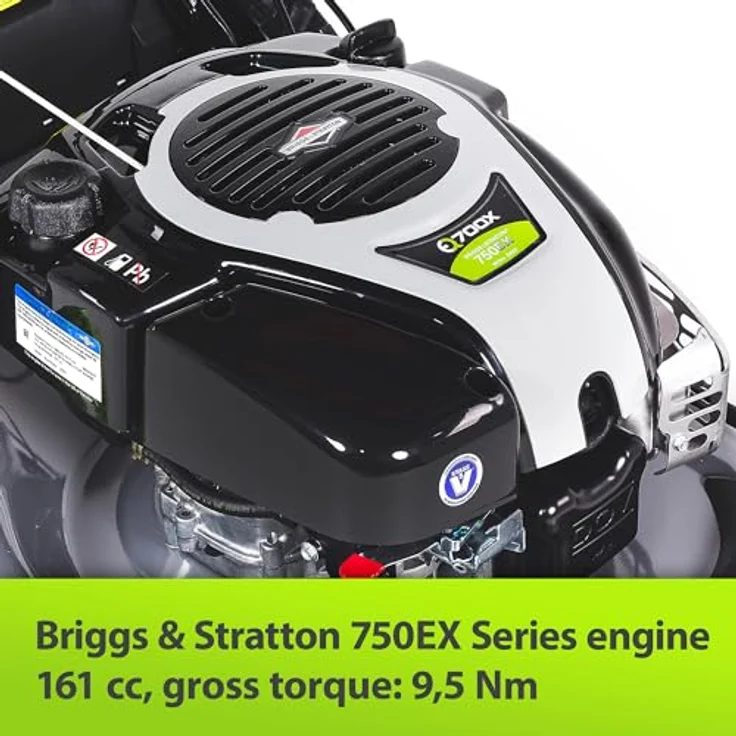 NAC Rasenmäher Diesel B&S 161Cc 750Ex Eq2-700X Murray, Benzin-Rasenmäher mit Briggs & Stratton-Motor, 75 Liter Grasfangkorb, leiser Betrieb – Bild 4