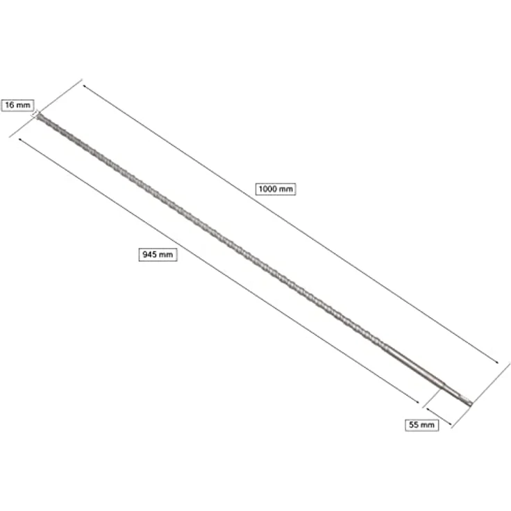 KOTARBAU® SDS+ Bohrer 16 x 1000 mm, langlebig und präzise, geeignet für harte Materialien – Bild 2