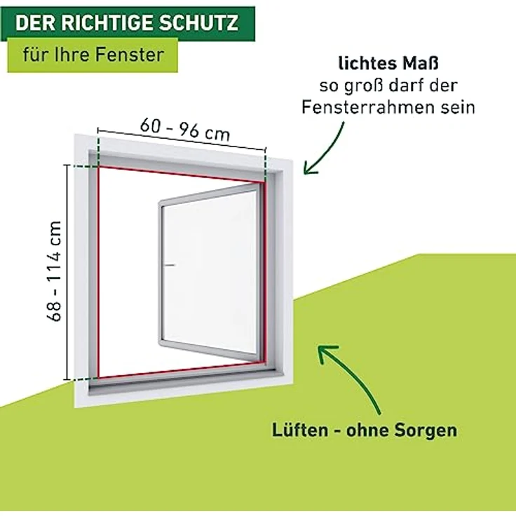 Windhager Insektenschutz teleskopierbares Fliegengitterfenster Flexi Fit, Spannrahmen-Fenster, Teleskopfenster ohne Sägen, Selbstbausatz 100 x 120 cm, weiß, 04303 – Bild 4