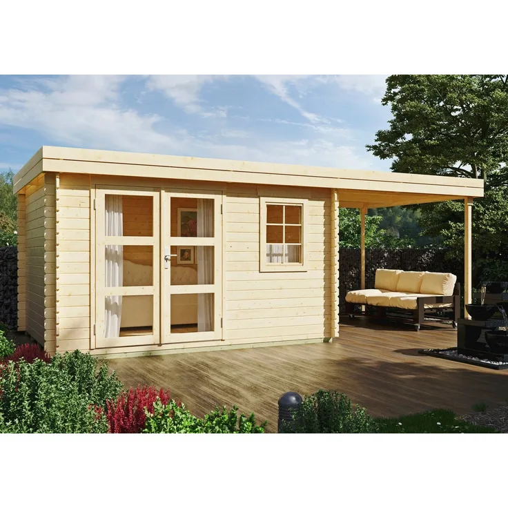 Kiehn-Holz Gartenhaus Eibsee, BxT: 605x282 cm, naturbelassenes Fichtenholz
