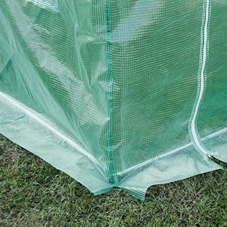 Outsunny Polyethylenfolie 3x2x2m, Ersatzfolie für Folientunnel mit 6 aufrollbaren Fenstern, grün – Bild 8