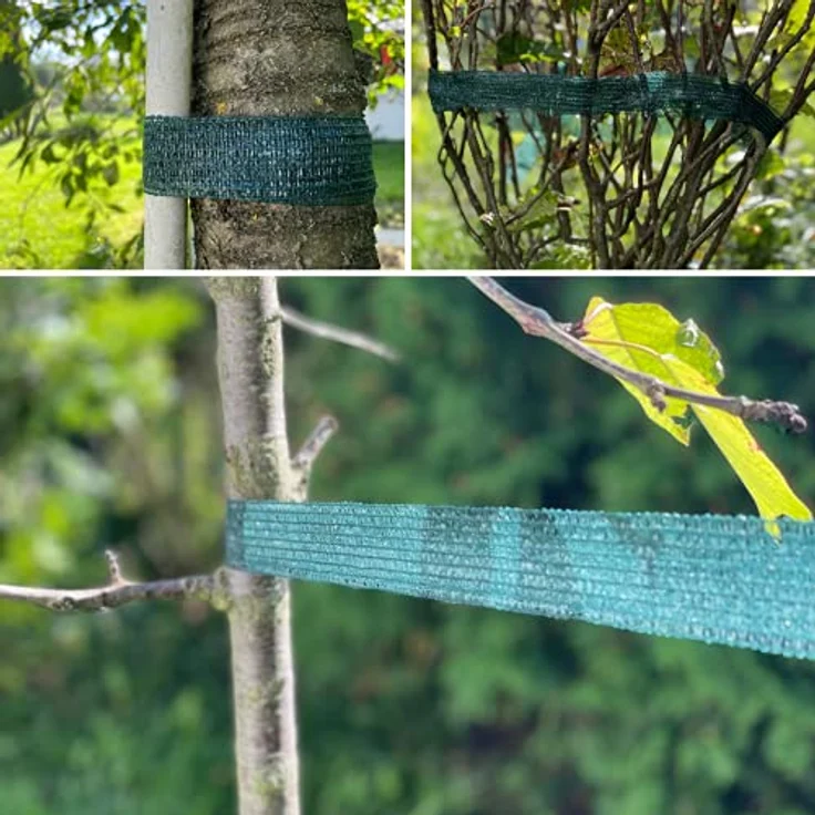 GARDENIX Baumanbinder, 50m grünes Pflanzenband für sicheres Fixieren und Binden von Bäumen und Pflanzen – Bild 3