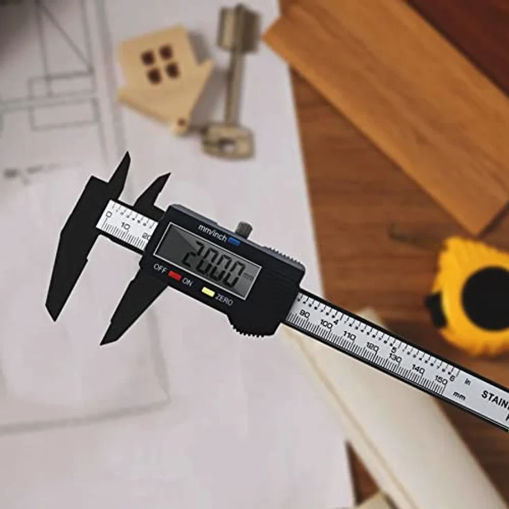 Retoo Digitaler Messschieber 150mm mit Ersatzbatterie, Spritzwasserdicht und Staubdicht Schieblehre mit LCD Bildschirm, Messwerkzeuge für Haushalt & Industrie, Messlehre für Messgenauigkeit – Bild 5