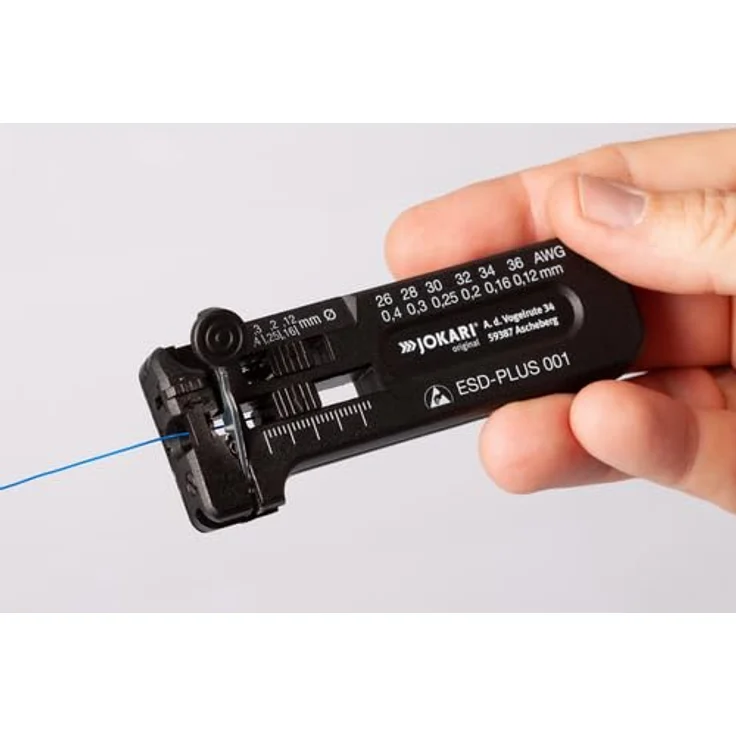 Jokari 40028 Antistatisches Mini-Präzisions-Abisolierwerkzeug ESD-Plus 002 zum Entmanteln von Leitern und Litzen AWG 30 bis 20-0,25-0,80 mm Ø – Bild 6