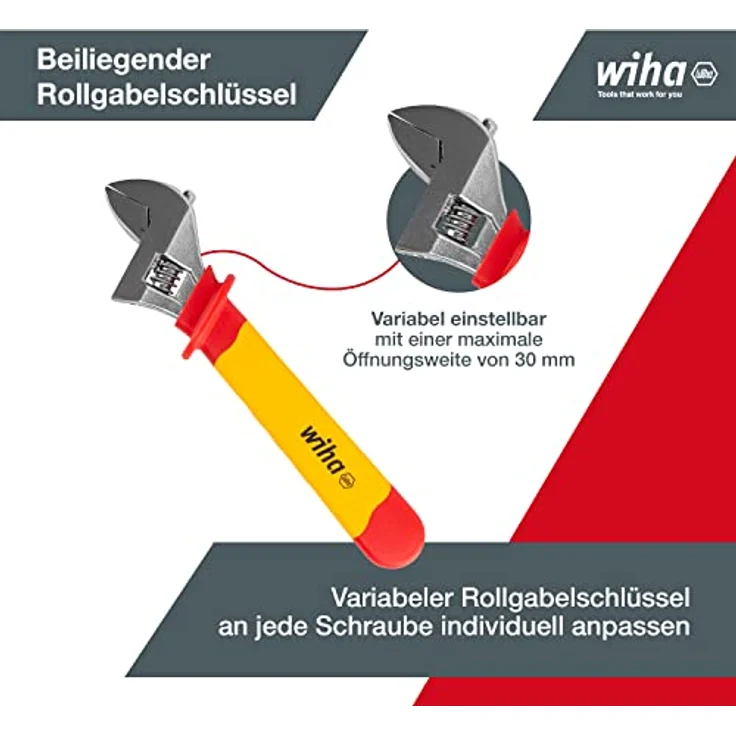 Wiha Einmaul-Gabelschlüssel Set isoliert, 21-tlg. 6-32 mm, für sicheres Arbeiten bis 1.000 V AC – Bild 5
