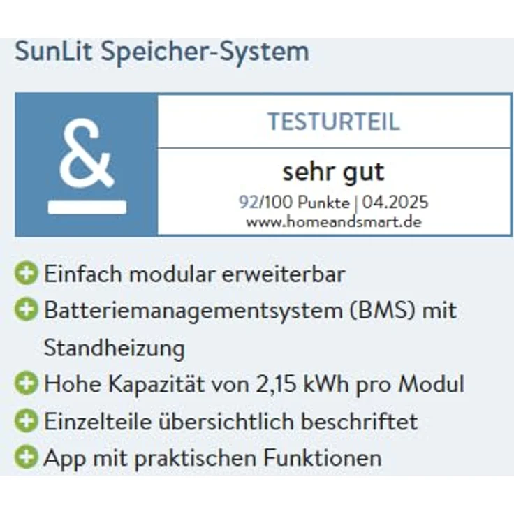 SunLit Solar SunLit BK215 2150 Wh Kopfspeicher für Balkonkraftwerke – Bild 5