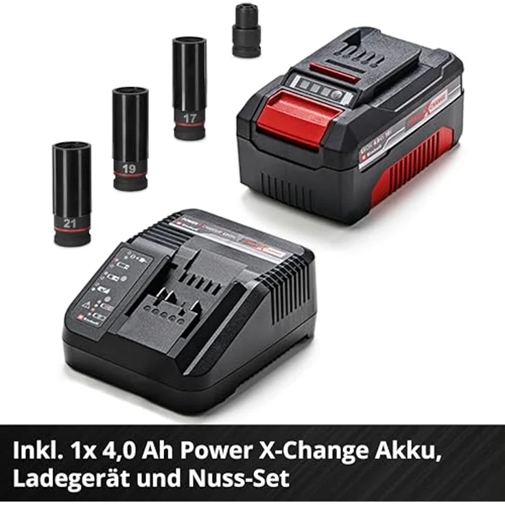 Einhell Professional Akku-Schlagschrauber IMPAXXO 18/450, 18 V, 450 Nm, Brushless, inkl. 4 Ah Akku, Ladegerät, Nuss-Set – Bild 5