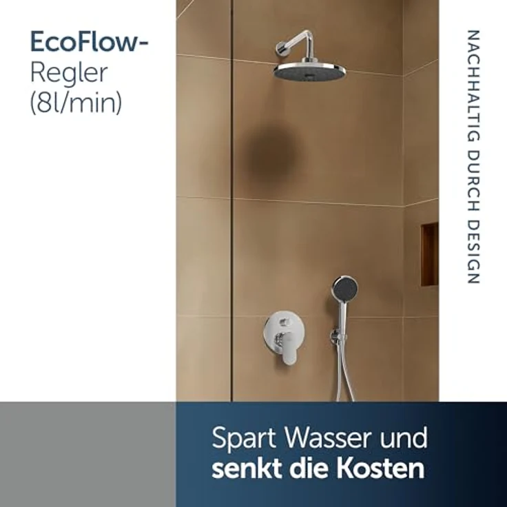 Ideal Standard Kopfbrause Alu+, 2-Funktionen, silber, mit reduziertem Wasserverbrauch und leicht zu reinigenden Düsen – Bild 6