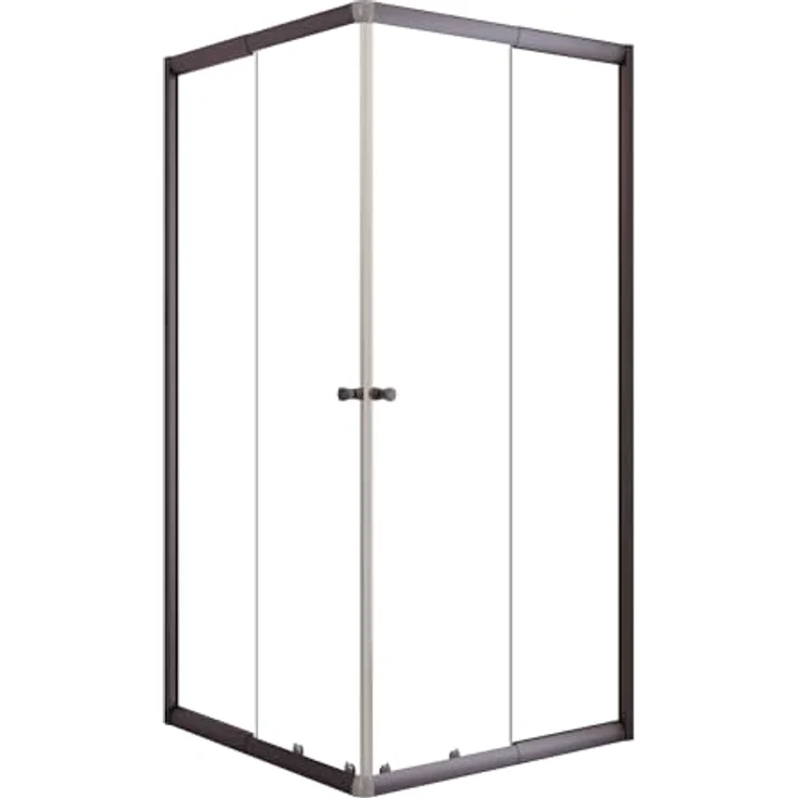 Schulte Duschkabine Sunny Eckeinstieg, variabel montierbar 75x75 bis 90x90 cm, 180 cm hoch, 4 mm Sicherheitsglas, Gunmetal, EP19442 287 50 – Bild 4