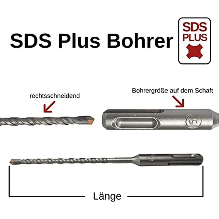 KLASEBO® Hammerbohrer SDS Plus 14mm, 4-Schneider Betonbohrer für präzise Bohrungen in Stein und Mauerwerk – Bild 3
