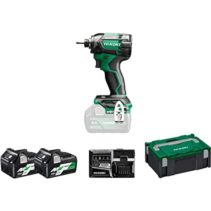 HIKOKI Akku-Schlagschrauber WH18DCWRZ, 1/4" Werkzeugaufnahme (18V, 2x 5,0Ah Akku, 210 Nm, Brushless, Zubehör Koffer) - blau – Bild 1