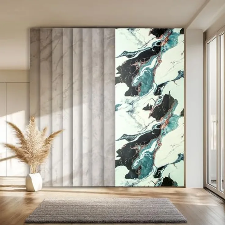 HEXIM Marmorplatten Optik 2 Stück 280x122 cm SPC Kunststoff, Granit Steinoptik, Wandverkleidung Innen & Außen, 6,84 m², Modell 80111, pflegeleicht und robust